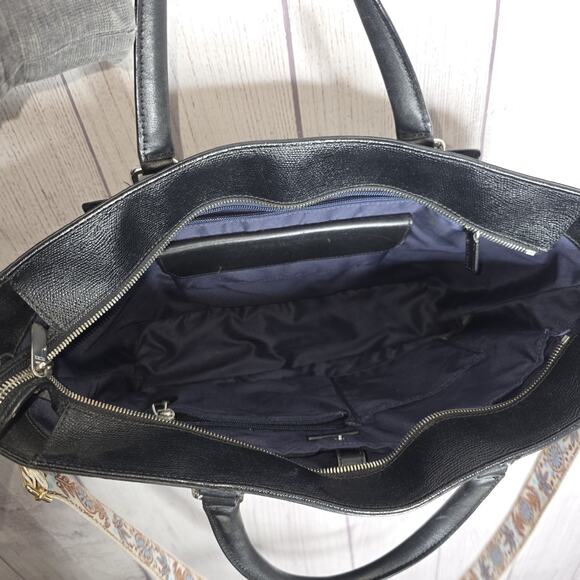 Tumi Sinclair Camila Leather Laptop Tote Black Work Travel Bag - Picture 4 of 7